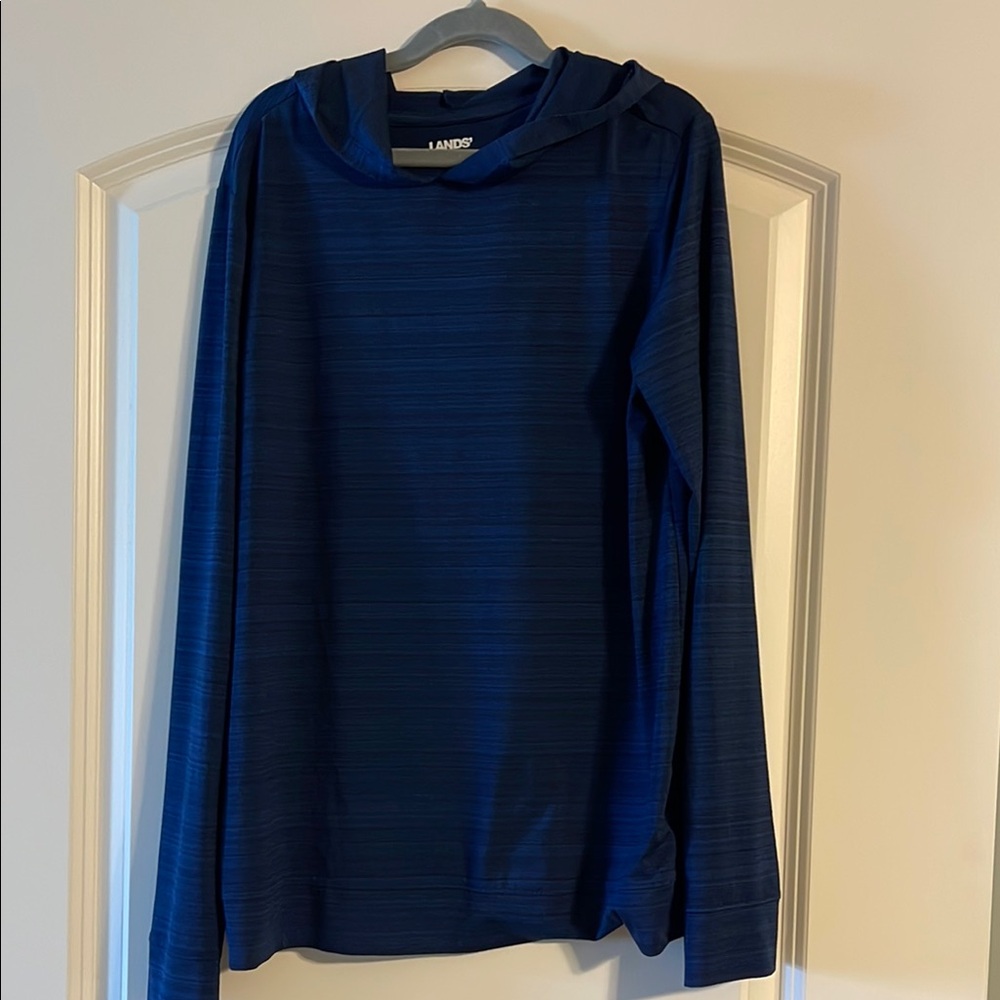 Boy’s Lands' End Navy Long Sleeve Sun Hoodie